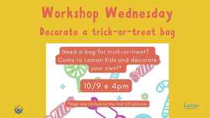 Workshop Wednesday: Decorate Your Own Trick Or Treat Bag