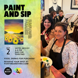 Sunflower Paradise Paint and Sip at Hotel McCoy