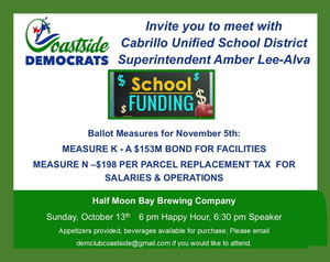 Coastside Dems Meet with Cabrillo Superintendent Amber Lee-Alva