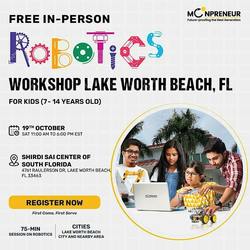 In-Person Free Robotics Workshop For Kids at Lake Worth Beach, FL(7-14 yrs)