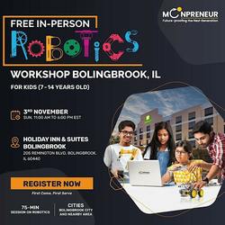 In-Person Free Robotics Workshop For Kids at Bolingbrook, IL (7-14 yrs)