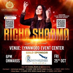 Richa Sharma Live in Concert Seattle 2024