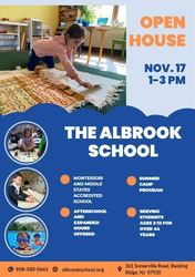 The Albrook School will host an Open House on Sunday, November 17th from 1:00 – 3:00pm.