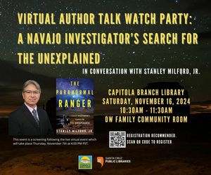 Virtual Author Talk Watch Party: A Navajo Investigator’s Search for the Unexplained
