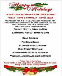 Downtown Selma Holiday Open House | Nov. 1 and Nov. 2