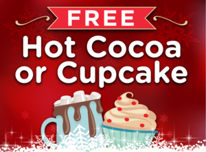 FREE CUPCAKE OR HOT COCOA WITH PURCHASE IN THE WHITNEY-AUDUBON DISTRICT, AND STROLLING CAROLERS!