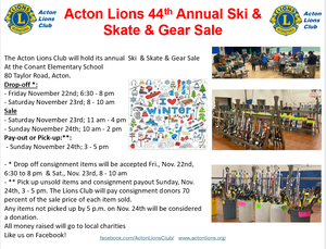 The Acton Lions Club’s 44th Annual Ski & Skate & Gear Sale