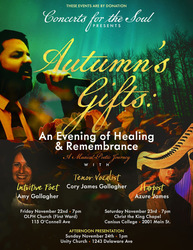 Concerts For The Soul: Autumn Gifts w/ tenor vocalist Cory James Gallagher & poet Amy Gallagher