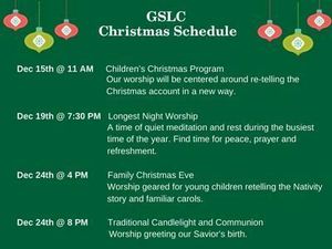 Christmas Schedule