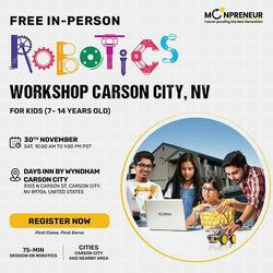 Free Robotics Workshop For Kids at Carson City, NV (7-14Yrs)