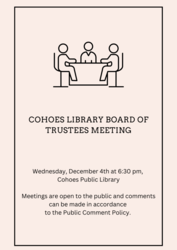 Cohoes Public Library Board of Trustees Meeting