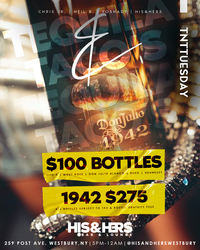TNT Tuesdays (Tequila & Tacos) at His & Hers Bar & Lounge - $100 Bottles
