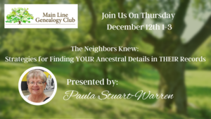 Main Line Genealogy Club Meeting