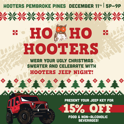 Wear Your Ugly Christmas Sweater to Pembroke Pines Hooters Jeep Night