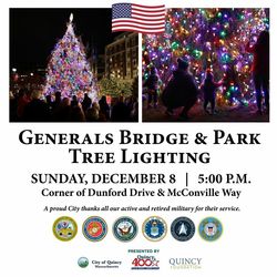 City of Quincy Generals Bridge and Park Tree Lighting