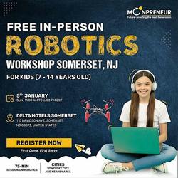 In-person Free Robotics Workshop For Kids at Somerset, NJ (7-14yrs)