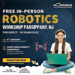 In-person Free Robotics Workshop For Kids at Parsippany, NJ (7-14 yrs)