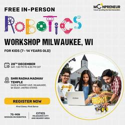 Free Robotics Workshop For Kids at Milwaukee, WI (7-14Yrs)