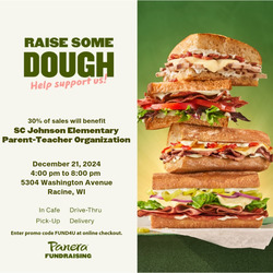 Panera Fundraiser for SC Johnson Elementary Parent-Teacher Organization