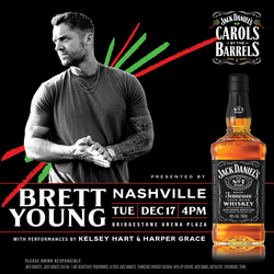Jack Daniel’s “Carols by the Barrels” Free Concert Event with Brett Young