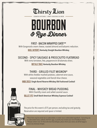 Thirsty Lion Bourbon & Rye: A Whiskey Tasting Dinner Event Featuring Kentucky Spirits