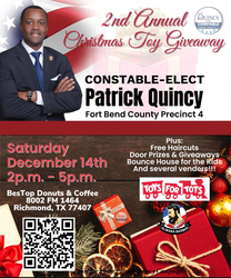Constable-elect  Patrick Quincy’s 2nd Annual Christmas toy giveaway