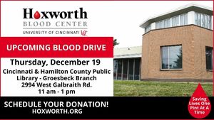 Cincinnati & Hamilton County Public Library - Groesbeck Branch Blood Drive