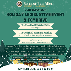 Senator Allen's Annual Holiday Celebration and Toy Drive
