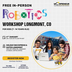 In-Person Free Robotics Workshop For Kids at Longmont, CO (7-14 yrs)