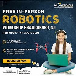 In-person Free Robotics Workshop For Kids at Branchburg, NJ(7-14 yrs)