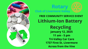 Lithium-Ion Battery Recycling by Rotary Club of Livermore Valley