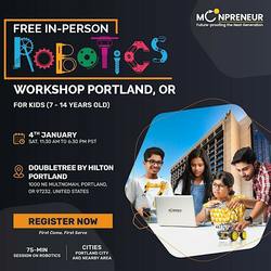 In-person Free Robotics Workshop For Kids at Portland, OR (7-14 yrs)