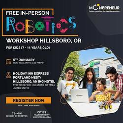In-person Free Robotics Workshop For Kids at Hillsboro, OR (7-14 yrs)