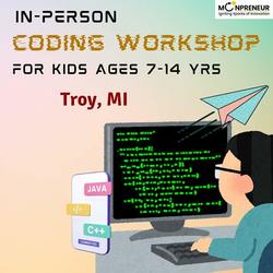 In-Person Free Coding Workshop For Kids at Troy, MI (7-14 yrs)