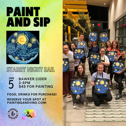 Starry Night Sail Paint and Sip at Bawker Cider