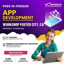 In-Person Free Coding Class For Kids at Foster City, CA 7-14 yrs)