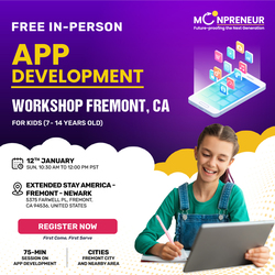 In-Person Free Coding Class For Kids at Fremont, CA 7-14 yrs)