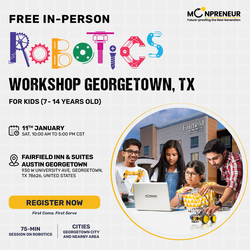In-Person Free Coding Class For Kids at Georgetown, TX 7-14 yrs)