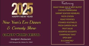 New Year's Eve Dinner & Comedy Show with Hand Carved Prime Rib, Chicken Parm & Shrimp Newburg
