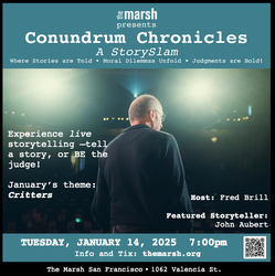 Conundrum Chronicles: A StorySlam where stories are told, moral dilemmas unfold, judgements are bold