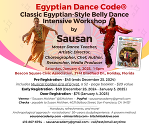 Culturally Appropriate Egyptian-Style Belly Dance Workshop in Haliday, FL on January 4, 2025