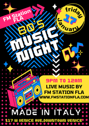 80s night Made In Italy w live music by  FM Station.FLA.
