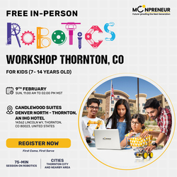 In-person Free Robotics Workshop For Kids at Thornton, CO (7-14yrs)