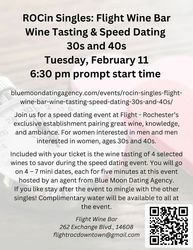 ROCin Singles: Flight Wine Bar Wine Tasting & Speed Dating 30s and 40s