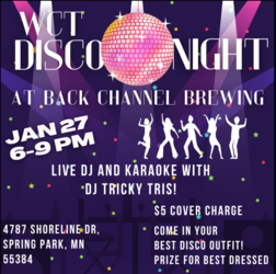 WCT DISCO NIGHT at Back Channel Brewing Co!