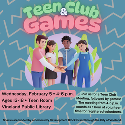 Teen Club Meeting & Games