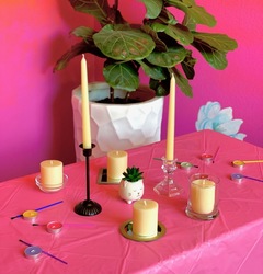 Galentine's Day Candle Painting