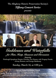 Goddesses and Waterfalls for Flute, Harp, Bassoon and Percussion