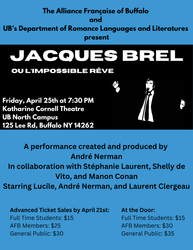 Jacques Brel ou l'Impossible Rêve