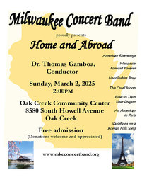 Milwaukee Concert Band presents Home and Abroad